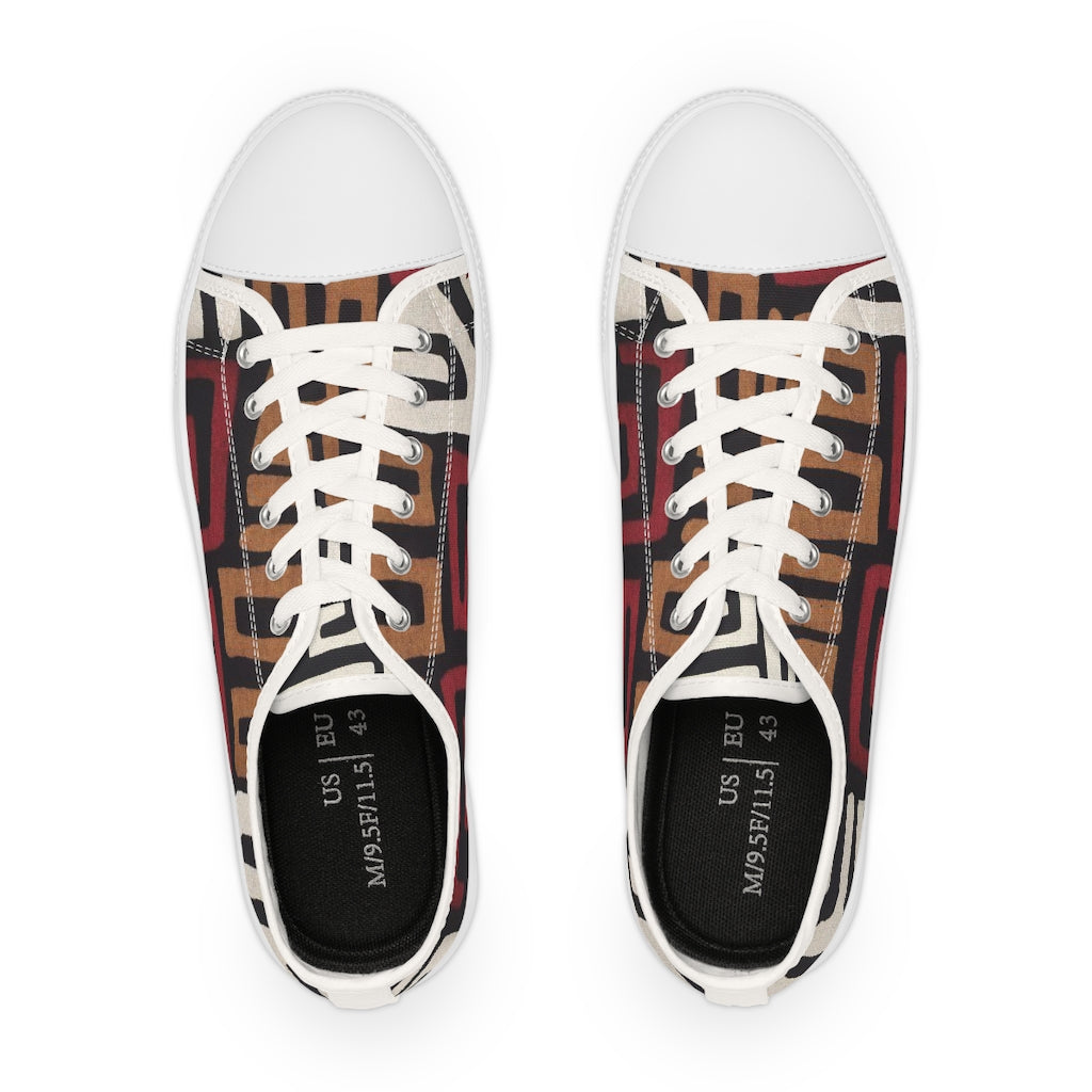 DENKYEM ASE "Kuba Cloth All Over" Men's Low Top Sneakers