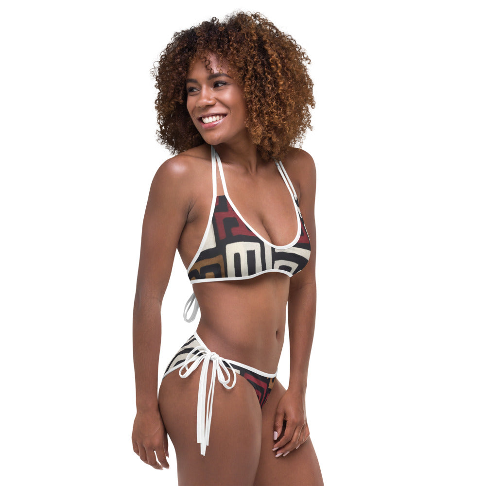DENKYEM ASE "Kuba Cloth All Over" Reversible Bikini