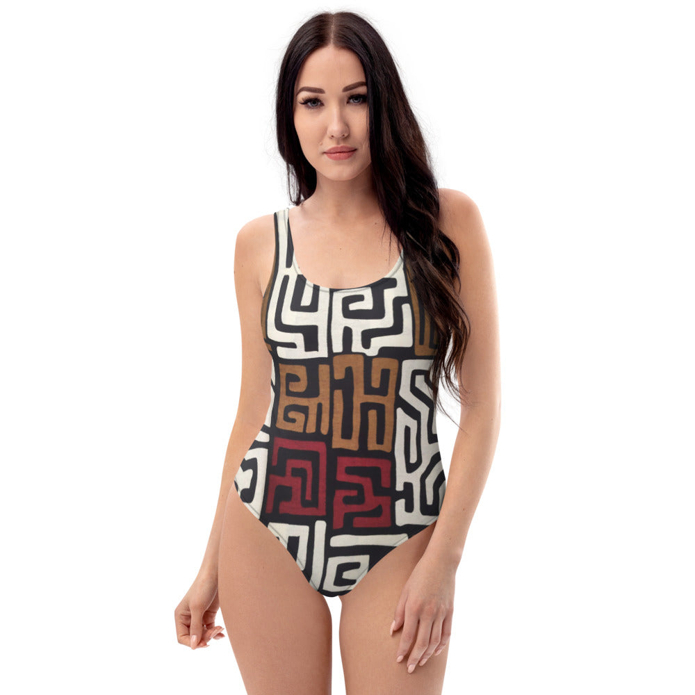 DENKYEM ASE "Kuba Cloth All Over" One-Piece Swimsuit