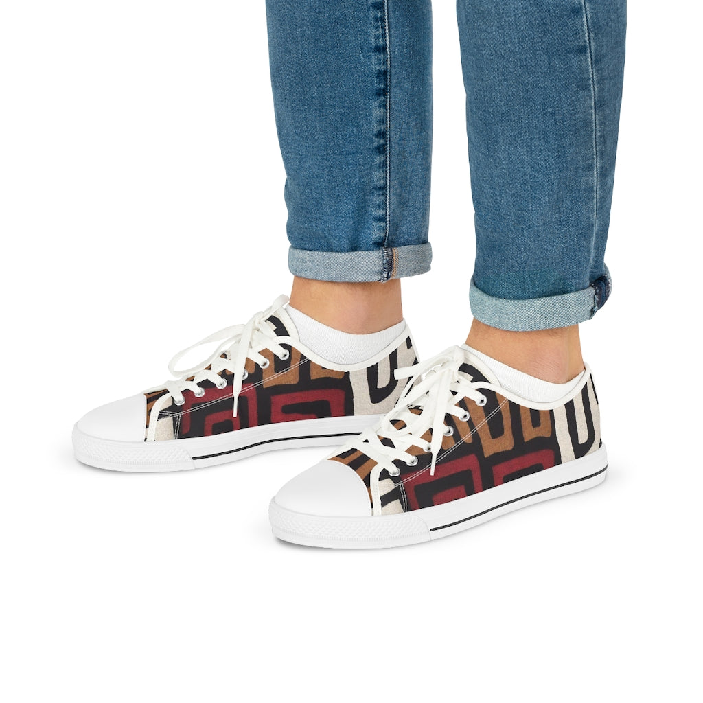 DENKYEM ASE "Kuba Cloth All Over" Men's Low Top Sneakers