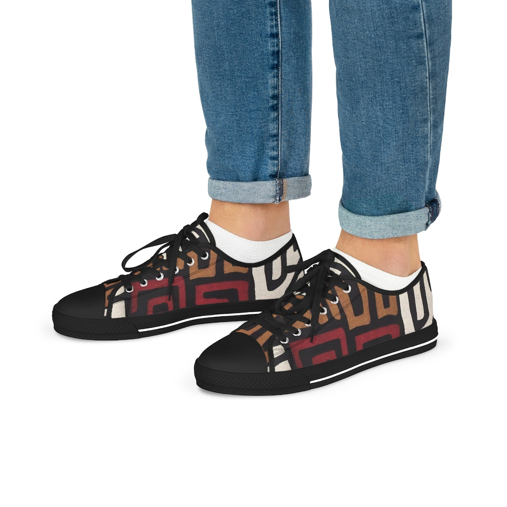DENKYEM ASE "Kuba Cloth All Over" Men's Low Top Sneakers