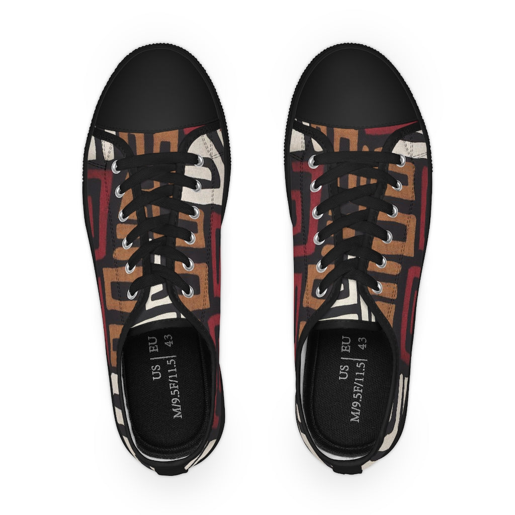 DENKYEM ASE "Kuba Cloth All Over" Men's Low Top Sneakers