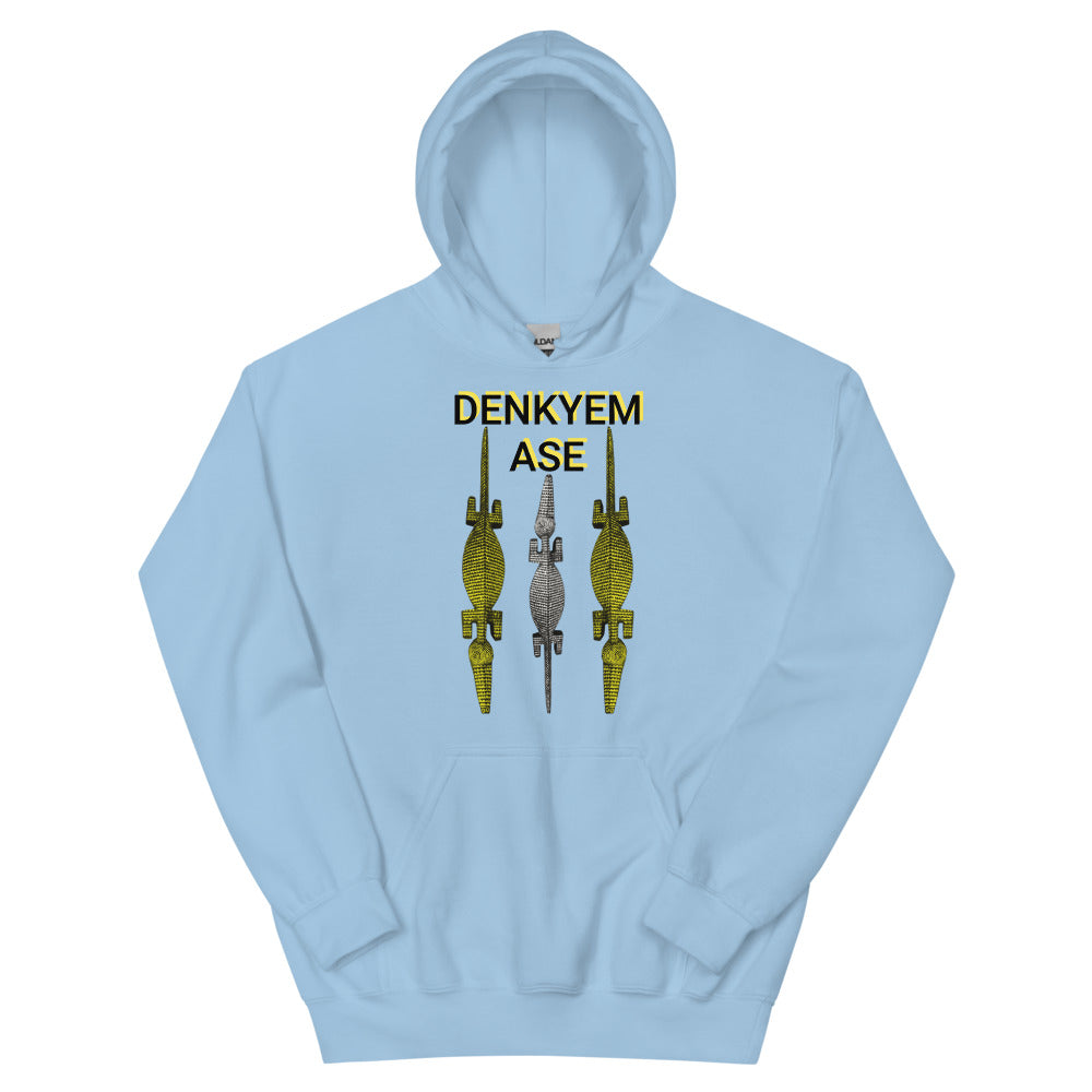 DENKYEM ASE Gold & Silver Bobo/Nuna/Bwa Crocodile Masks Logo Unisex Hoodie