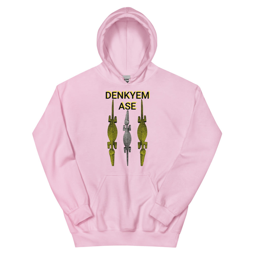 DENKYEM ASE Gold & Silver Bobo/Nuna/Bwa Crocodile Masks Logo Unisex Hoodie