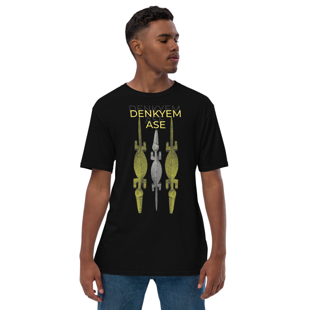 DENKYEM ASE Gold & Silver Bobo/Nuna/Bwa Crocodile Masks Hologram Logo T-shirt (premium viscose hemp eco-friendly t-shirt T-shirt)