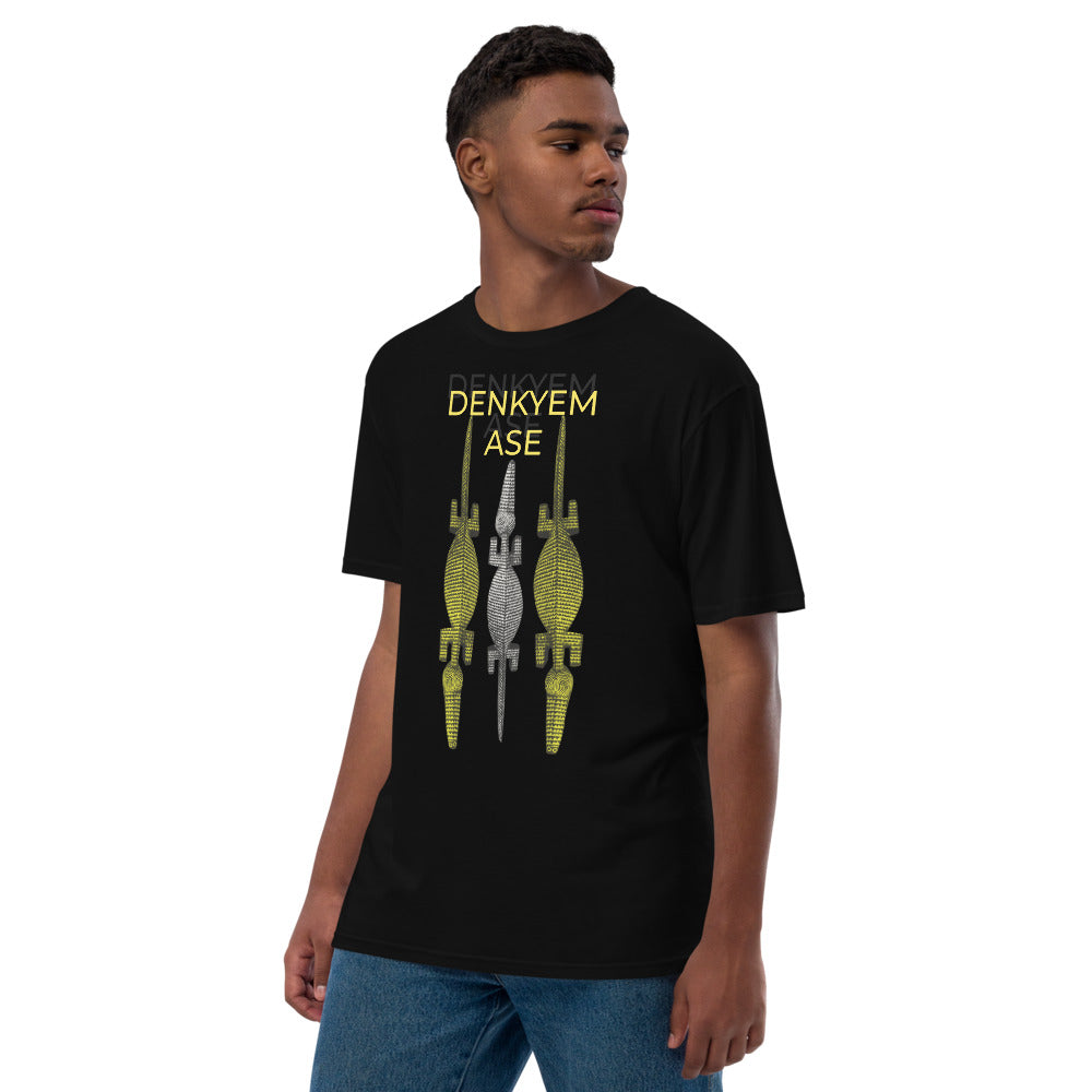 DENKYEM ASE Gold & Silver Bobo/Nuna/Bwa Crocodile Masks Hologram Logo T-shirt (premium viscose hemp eco-friendly t-shirt T-shirt)