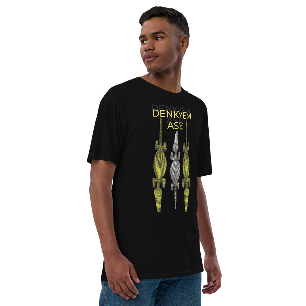 DENKYEM ASE Gold & Silver Bobo/Nuna/Bwa Crocodile Masks Hologram Logo T-shirt (premium viscose hemp eco-friendly t-shirt T-shirt)