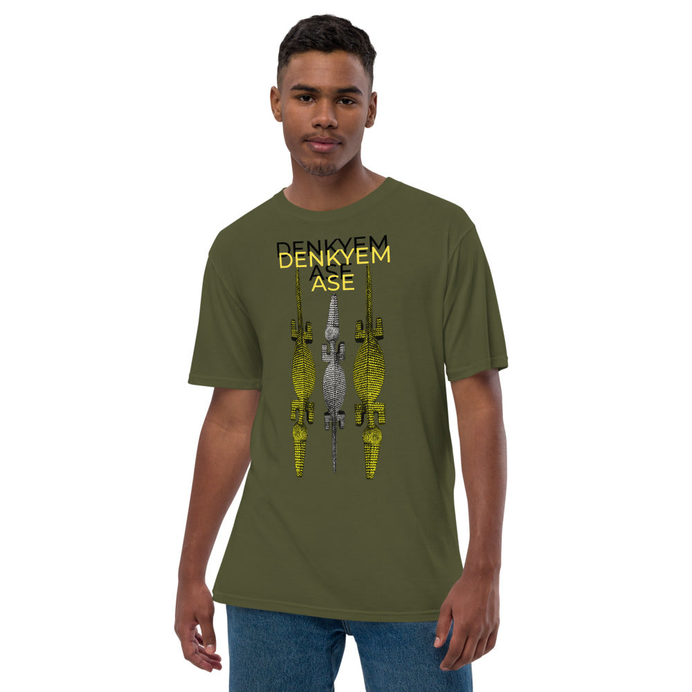 DENKYEM ASE Gold & Silver Bobo/Nuna/Bwa Crocodile Masks Hologram Logo T-shirt (premium viscose hemp eco-friendly t-shirt T-shirt)