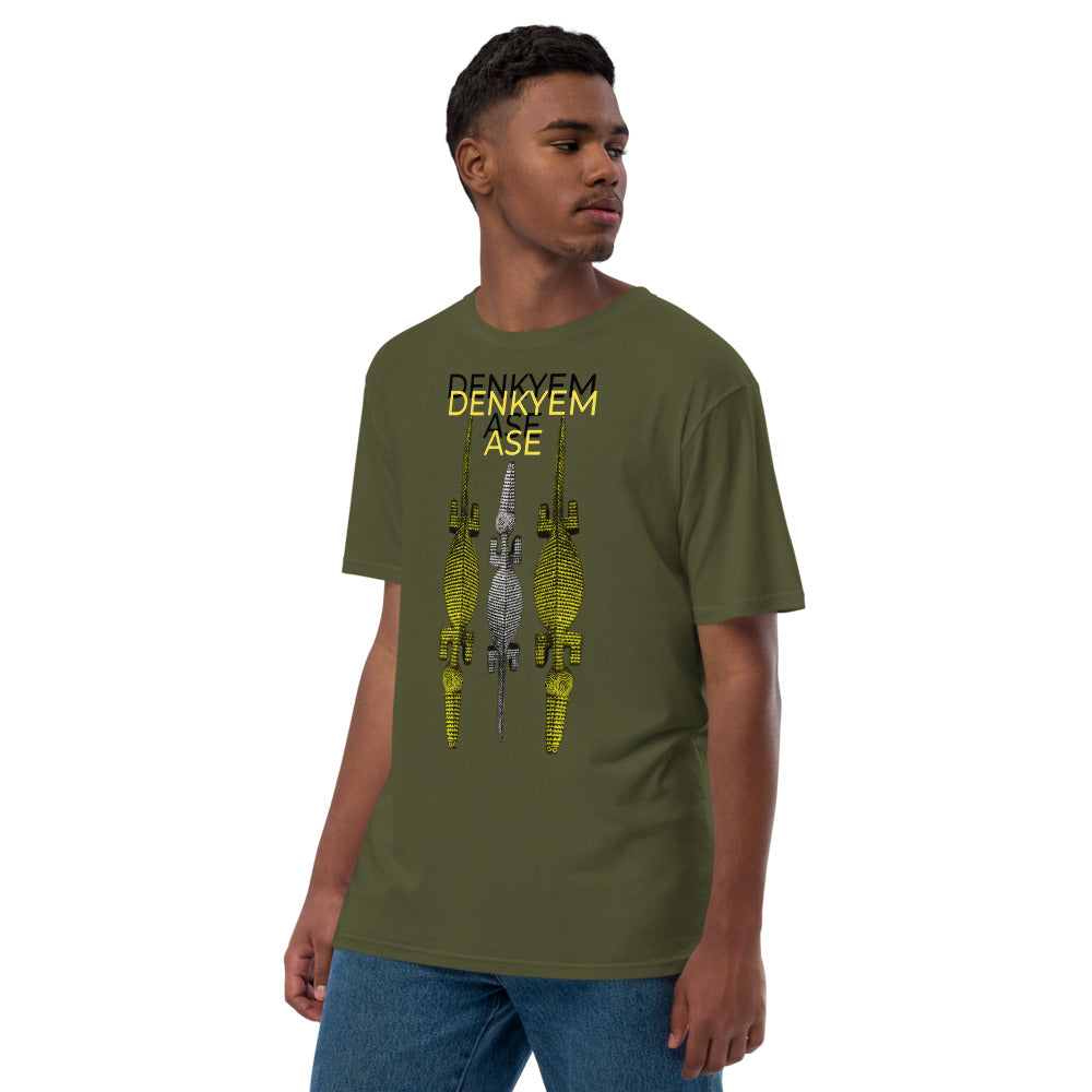DENKYEM ASE Gold & Silver Bobo/Nuna/Bwa Crocodile Masks Hologram Logo T-shirt (premium viscose hemp eco-friendly t-shirt T-shirt)