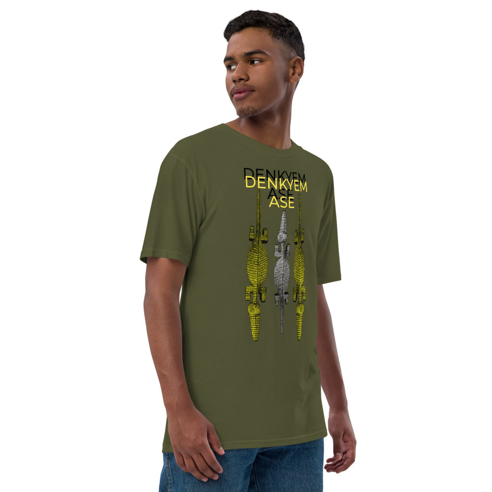 DENKYEM ASE Gold & Silver Bobo/Nuna/Bwa Crocodile Masks Hologram Logo T-shirt (premium viscose hemp eco-friendly t-shirt T-shirt)
