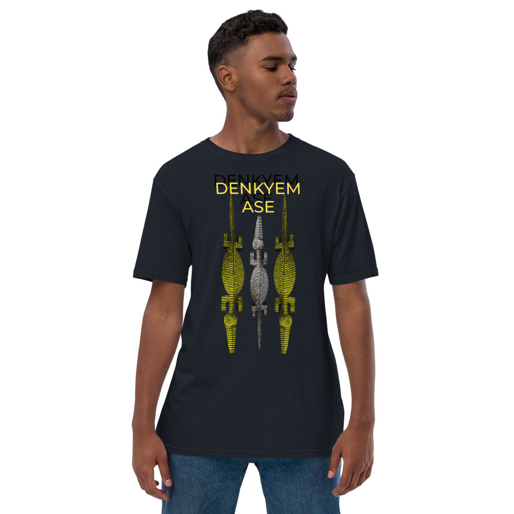 DENKYEM ASE Gold & Silver Bobo/Nuna/Bwa Crocodile Masks Hologram Logo T-shirt (premium viscose hemp eco-friendly t-shirt T-shirt)