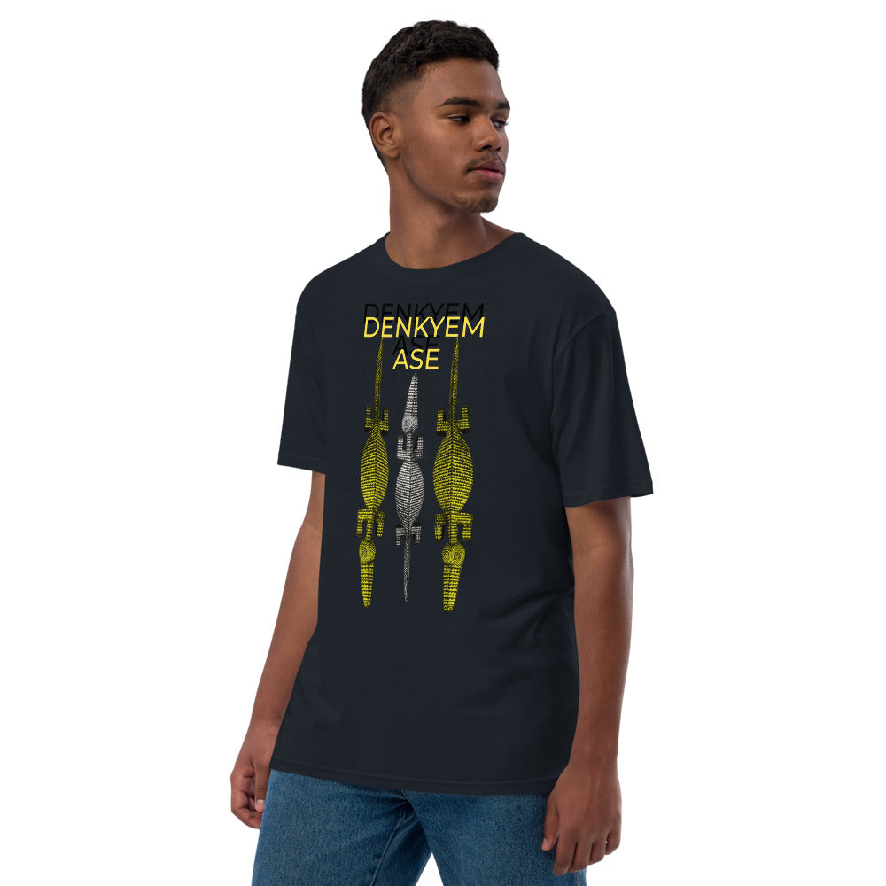 DENKYEM ASE Gold & Silver Bobo/Nuna/Bwa Crocodile Masks Hologram Logo T-shirt (premium viscose hemp eco-friendly t-shirt T-shirt)