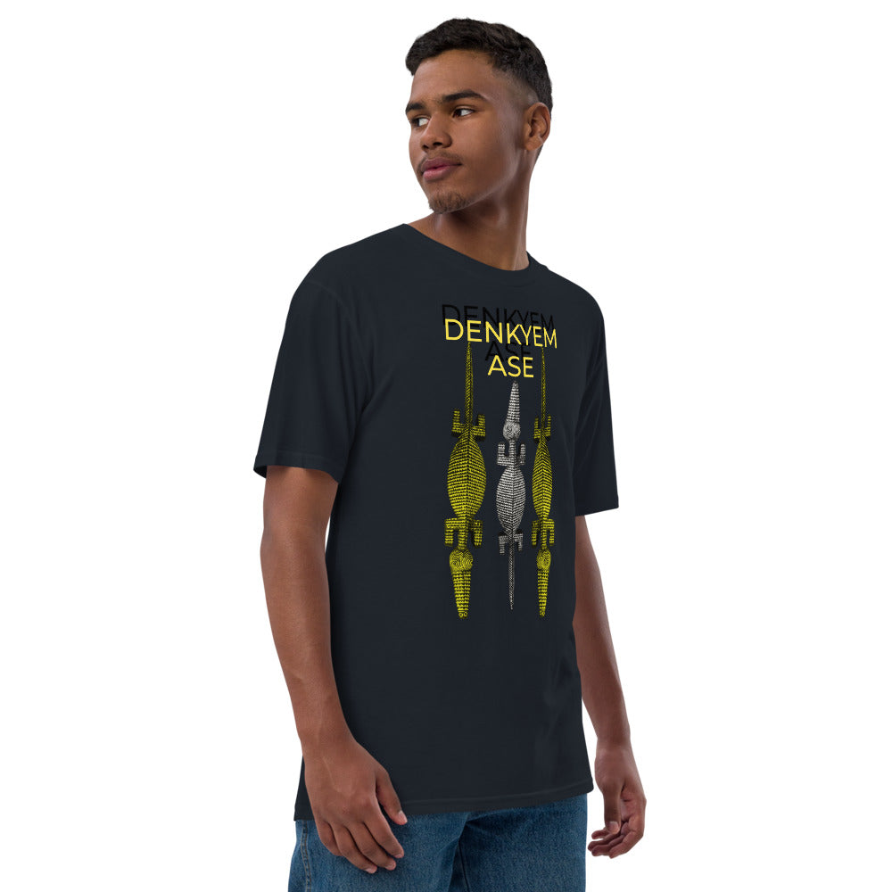 DENKYEM ASE Gold & Silver Bobo/Nuna/Bwa Crocodile Masks Hologram Logo T-shirt (premium viscose hemp eco-friendly t-shirt T-shirt)
