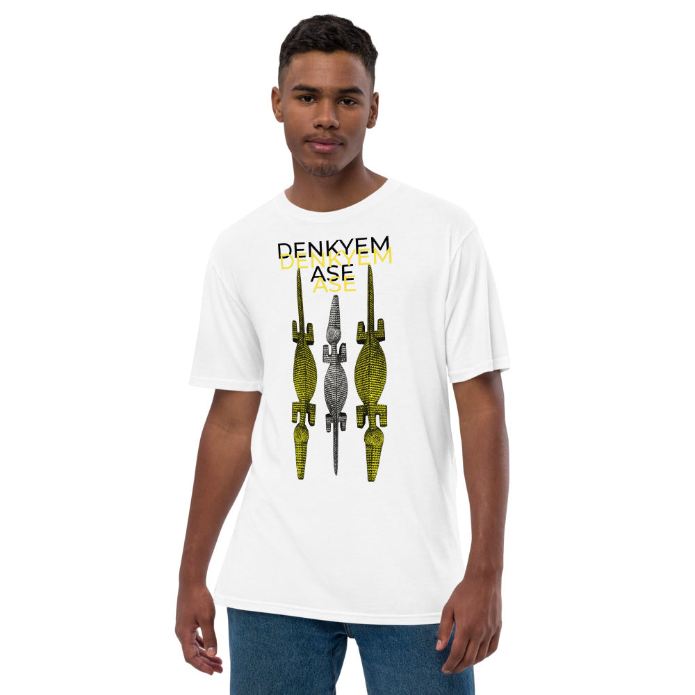 DENKYEM ASE Gold & Silver Bobo/Nuna/Bwa Crocodile Masks Hologram Logo T-shirt (premium viscose hemp eco-friendly t-shirt T-shirt)