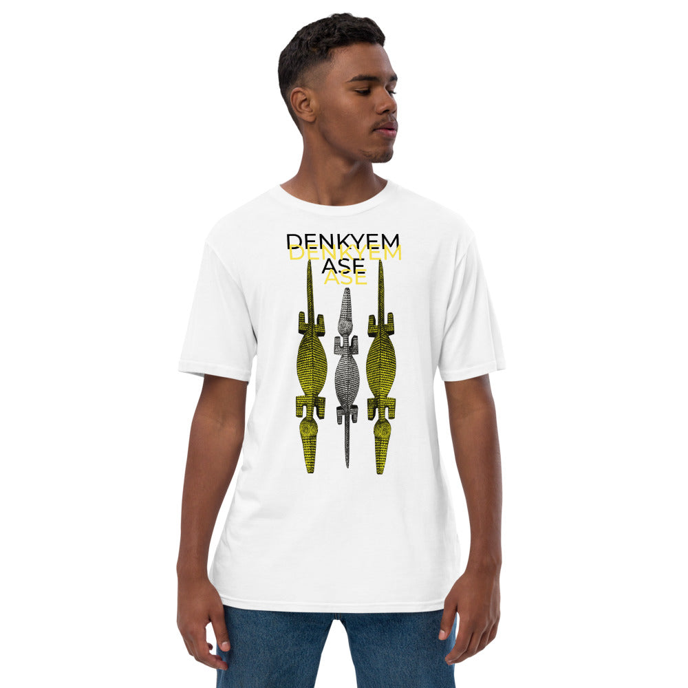 DENKYEM ASE Gold & Silver Bobo/Nuna/Bwa Crocodile Masks Hologram Logo T-shirt (premium viscose hemp eco-friendly t-shirt T-shirt)