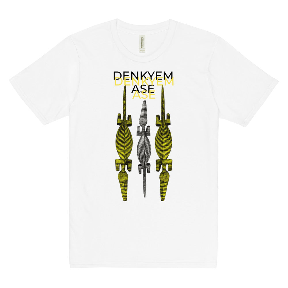 DENKYEM ASE Gold & Silver Bobo/Nuna/Bwa Crocodile Masks Hologram Logo T-shirt (premium viscose hemp eco-friendly t-shirt T-shirt)