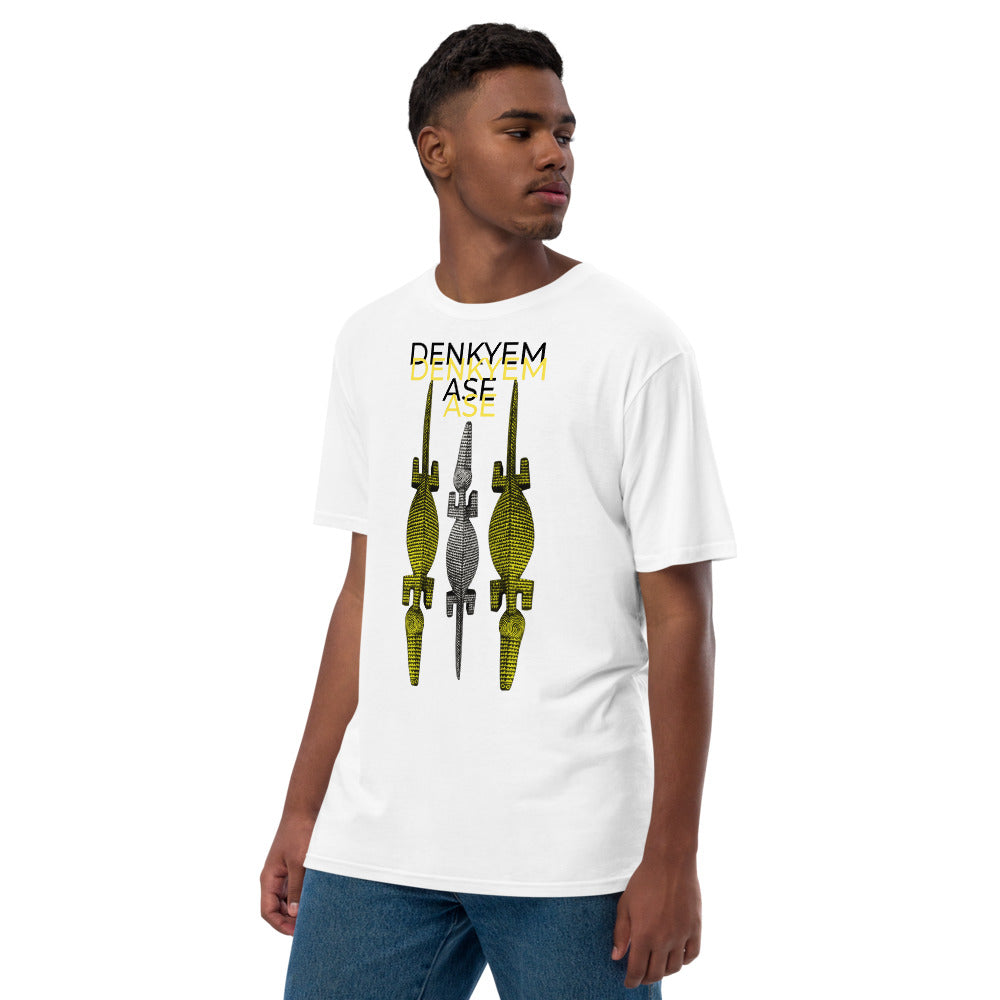 DENKYEM ASE Gold & Silver Bobo/Nuna/Bwa Crocodile Masks Hologram Logo T-shirt (premium viscose hemp eco-friendly t-shirt T-shirt)