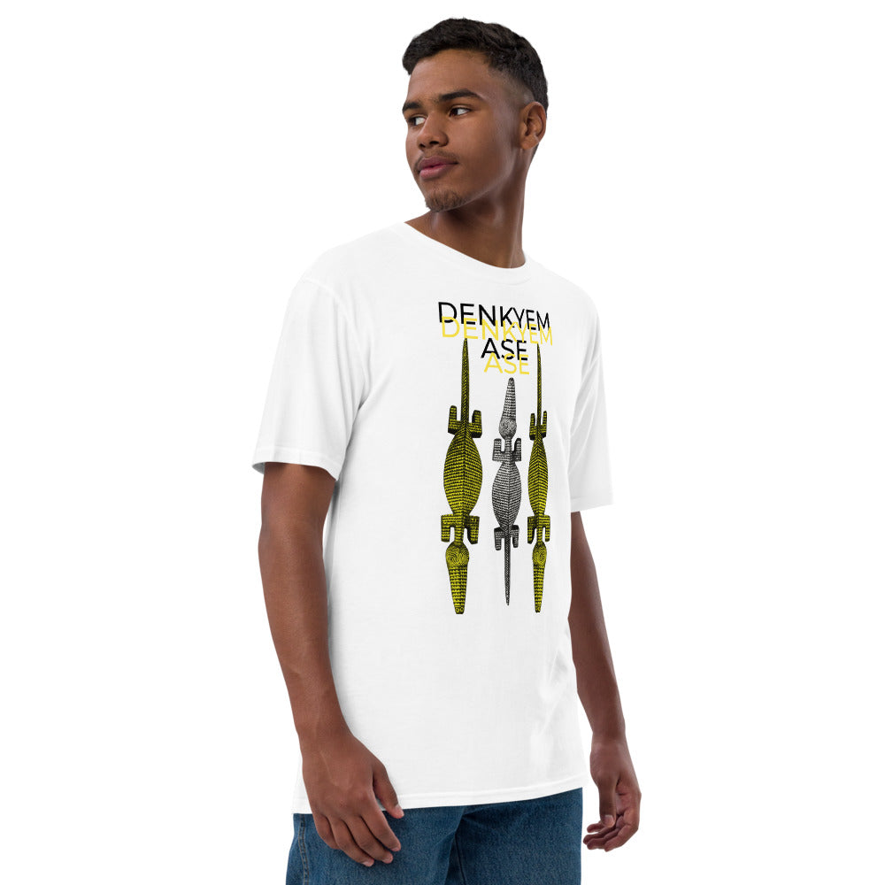 DENKYEM ASE Gold & Silver Bobo/Nuna/Bwa Crocodile Masks Hologram Logo T-shirt (premium viscose hemp eco-friendly t-shirt T-shirt)