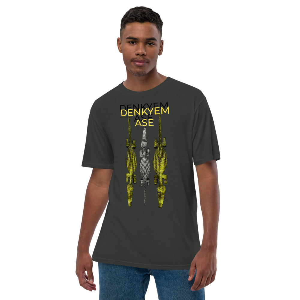 DENKYEM ASE Gold & Silver Bobo/Nuna/Bwa Crocodile Masks Hologram Logo T-shirt (premium viscose hemp eco-friendly t-shirt T-shirt)