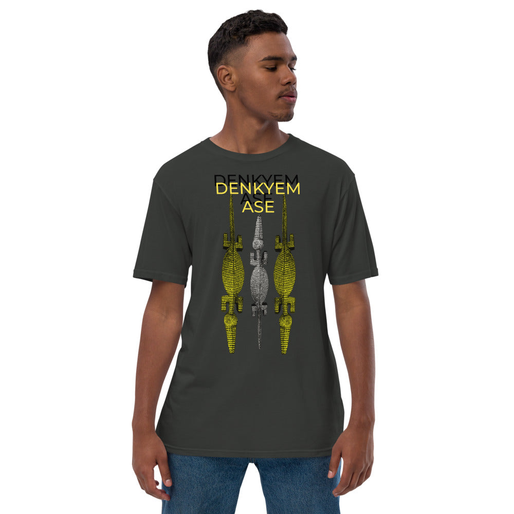 DENKYEM ASE Gold & Silver Bobo/Nuna/Bwa Crocodile Masks Hologram Logo T-shirt (premium viscose hemp eco-friendly t-shirt T-shirt)