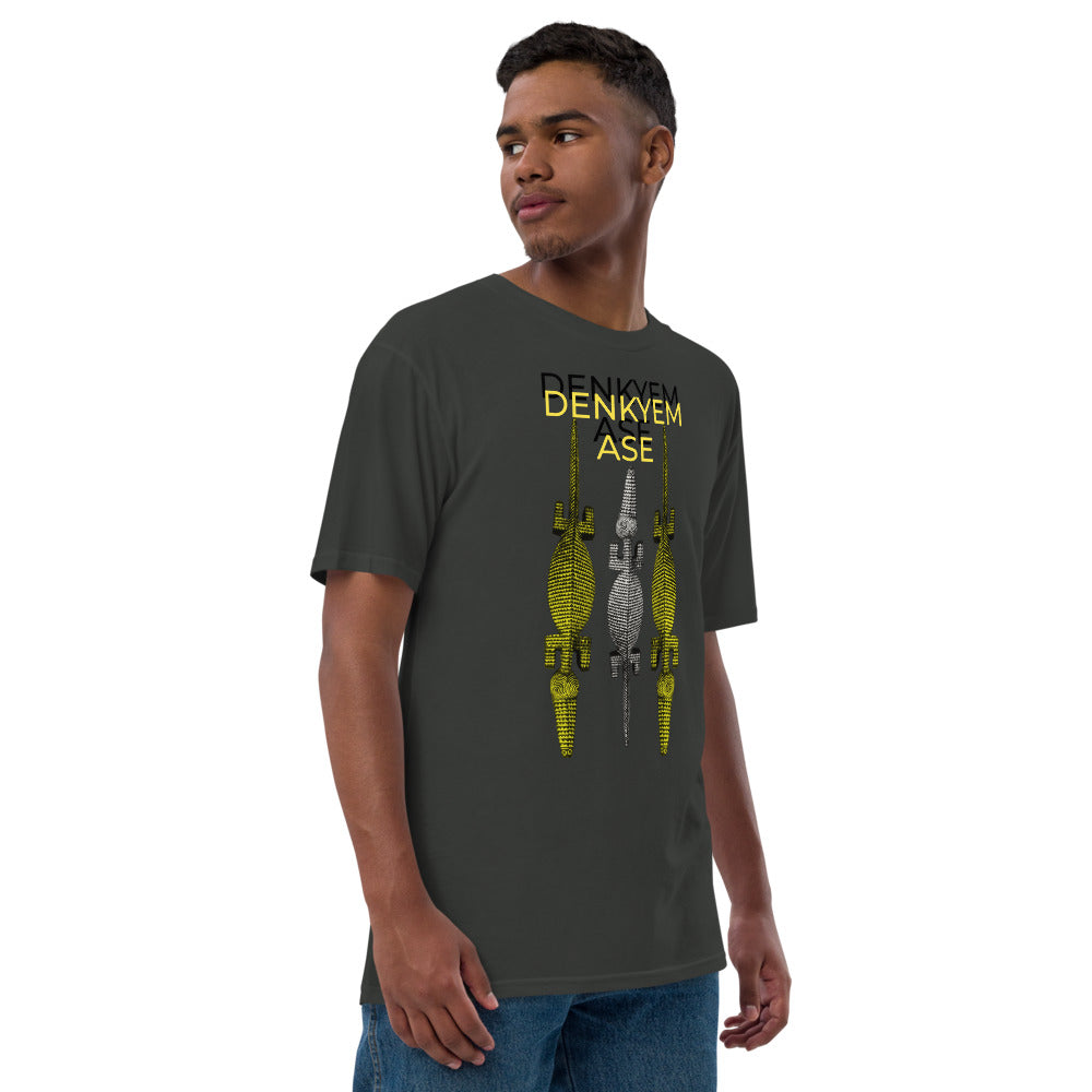 DENKYEM ASE Gold & Silver Bobo/Nuna/Bwa Crocodile Masks Hologram Logo T-shirt (premium viscose hemp eco-friendly t-shirt T-shirt)