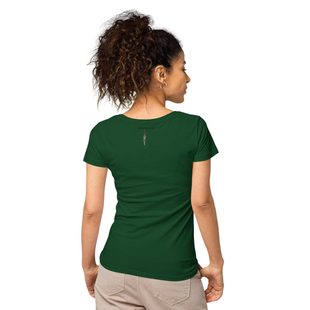 DENKYEM ASE Digi-Gold Logo Women’s basic organic t-shirt
