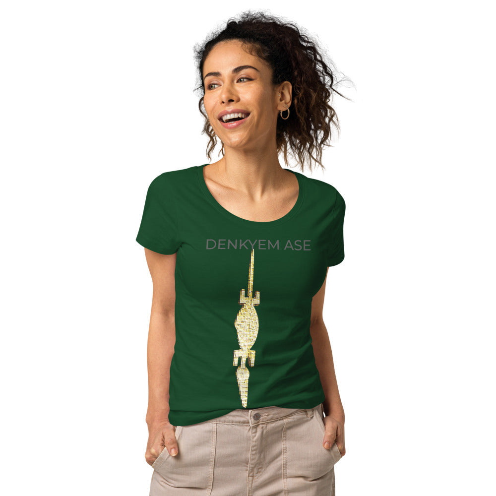 DENKYEM ASE Digi-Gold Logo Women’s basic organic t-shirt