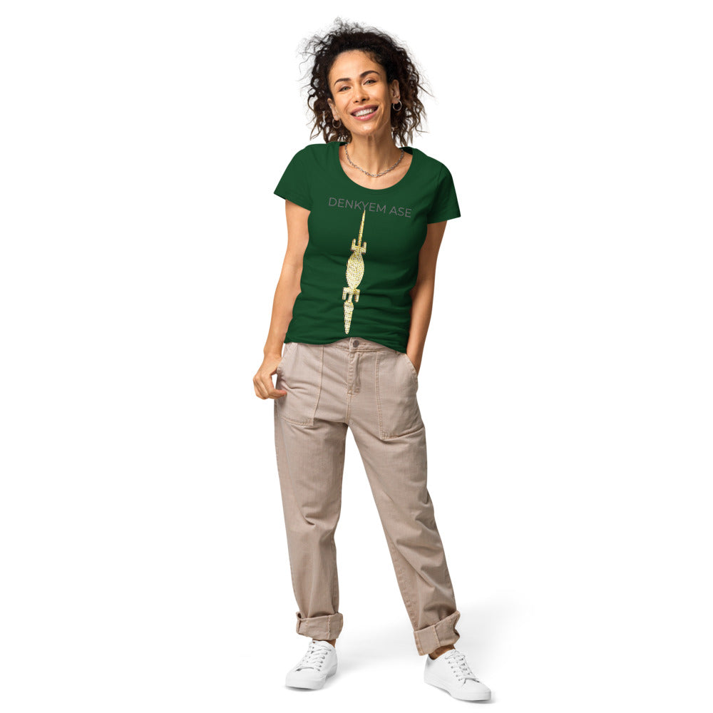 DENKYEM ASE Digi-Gold Logo Women’s basic organic t-shirt