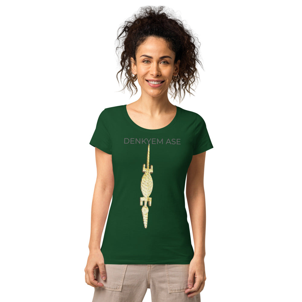 DENKYEM ASE Digi-Gold Logo Women’s basic organic t-shirt