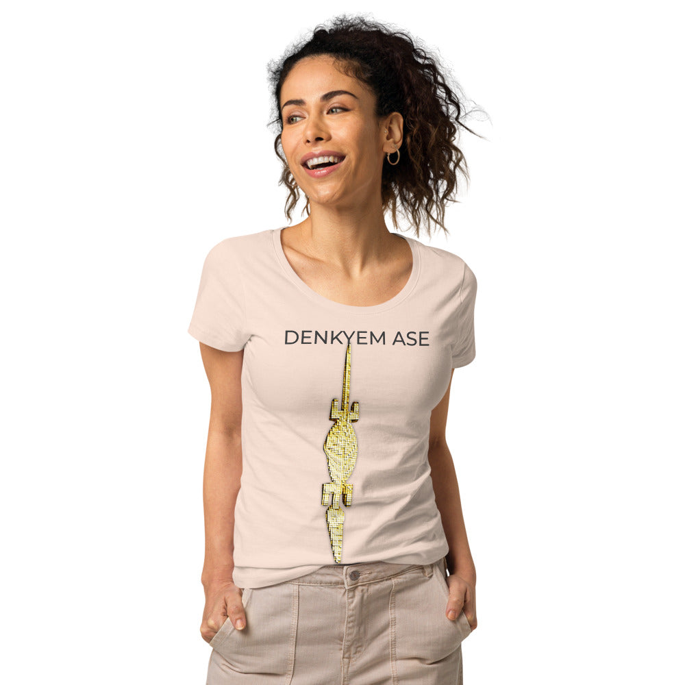 DENKYEM ASE Digi-Gold Logo Women’s basic organic t-shirt