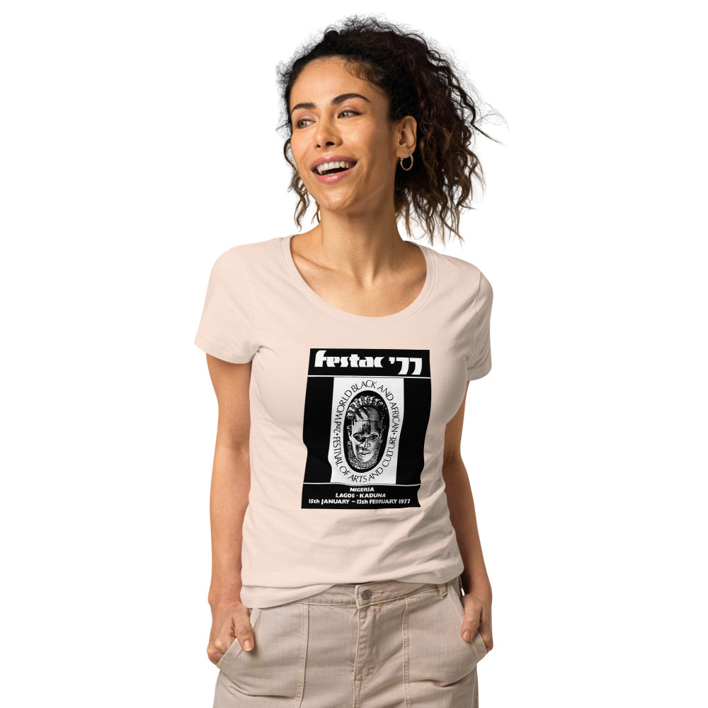 DENKYEM ASE "Benin Bronzes FESTAC '77 Retro" Women’s basic organic t-shirt
