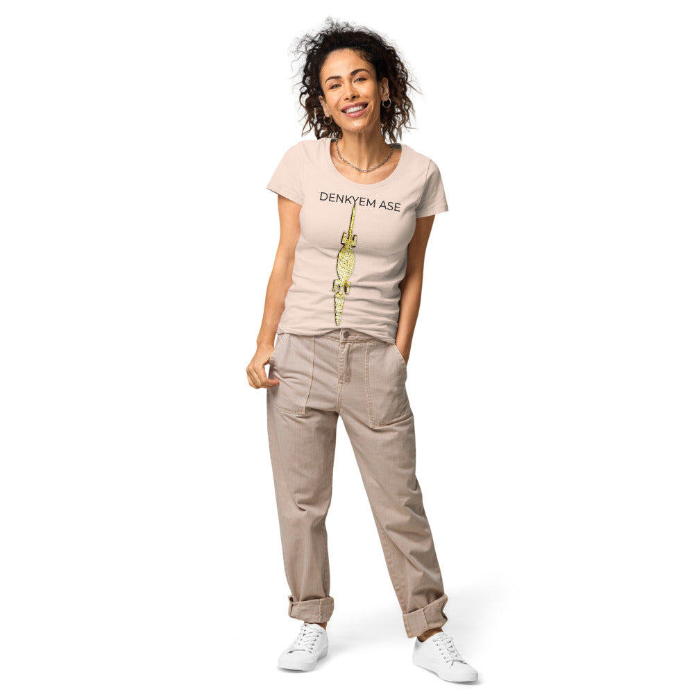 DENKYEM ASE Digi-Gold Logo Women’s basic organic t-shirt