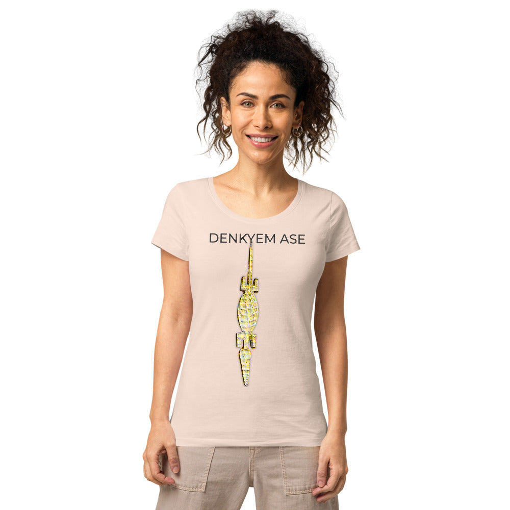 DENKYEM ASE Digi-Gold Logo Women’s basic organic t-shirt