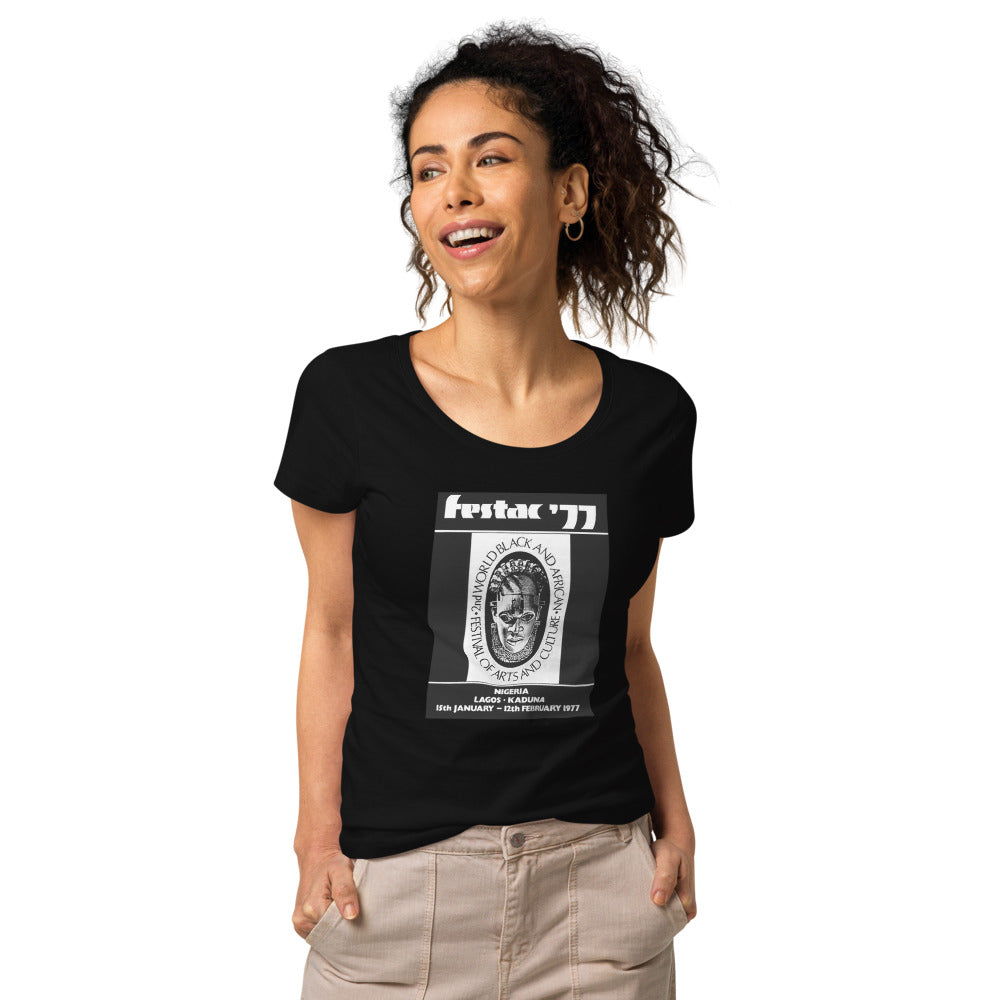 DENKYEM ASE "Benin Bronzes FESTAC '77 Retro" Women’s basic organic t-shirt