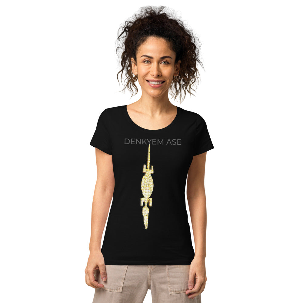 DENKYEM ASE Digi-Gold Logo Women’s basic organic t-shirt