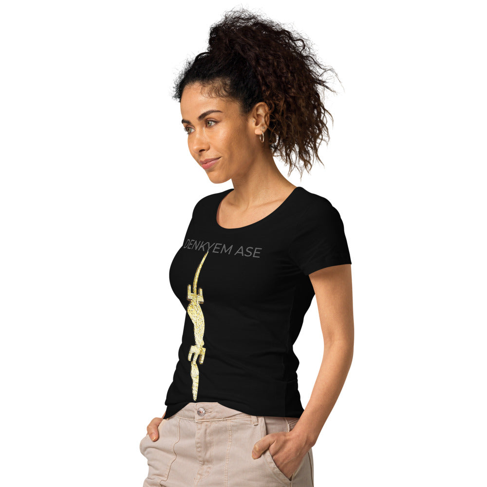 DENKYEM ASE Digi-Gold Logo Women’s basic organic t-shirt