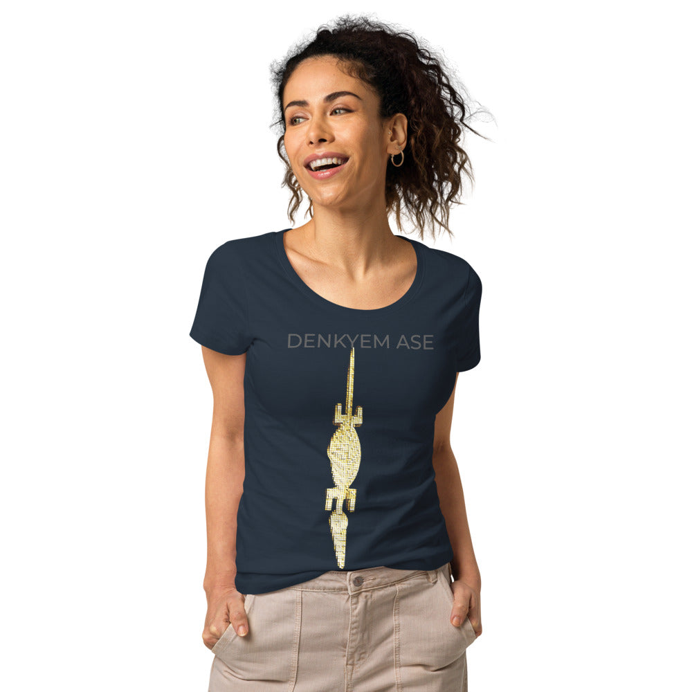 DENKYEM ASE Digi-Gold Logo Women’s basic organic t-shirt
