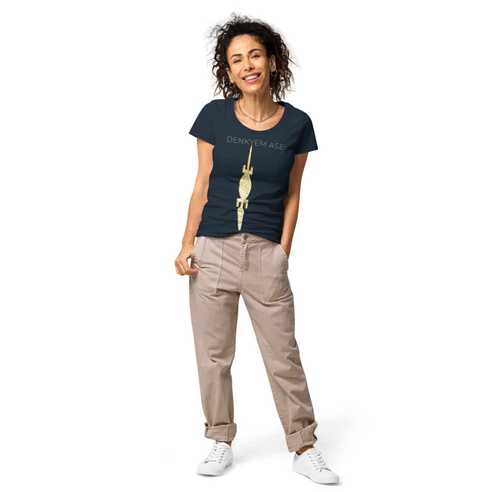 DENKYEM ASE Digi-Gold Logo Women’s basic organic t-shirt