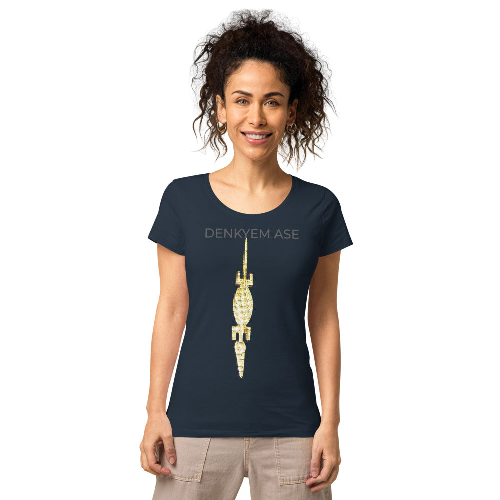 DENKYEM ASE Digi-Gold Logo Women’s basic organic t-shirt