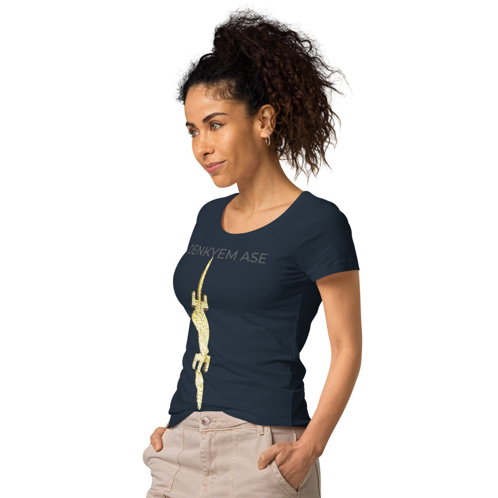 DENKYEM ASE Digi-Gold Logo Women’s basic organic t-shirt