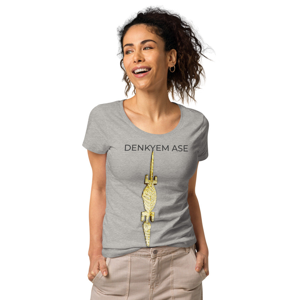 DENKYEM ASE Digi-Gold Logo Women’s basic organic t-shirt