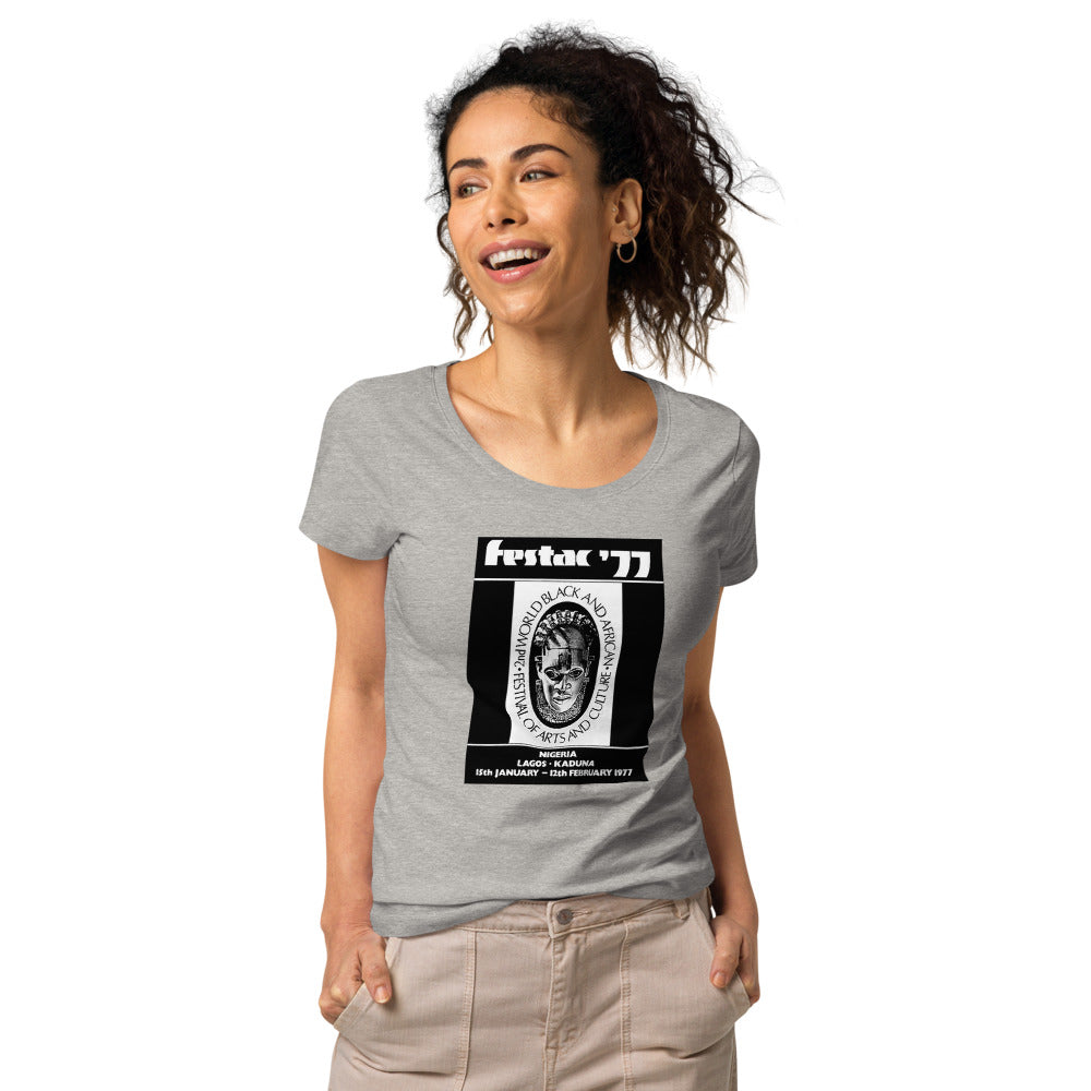 DENKYEM ASE "Benin Bronzes FESTAC '77 Retro" Women’s basic organic t-shirt