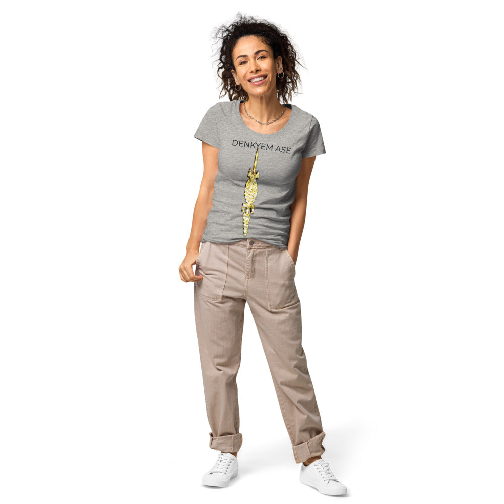 DENKYEM ASE Digi-Gold Logo Women’s basic organic t-shirt