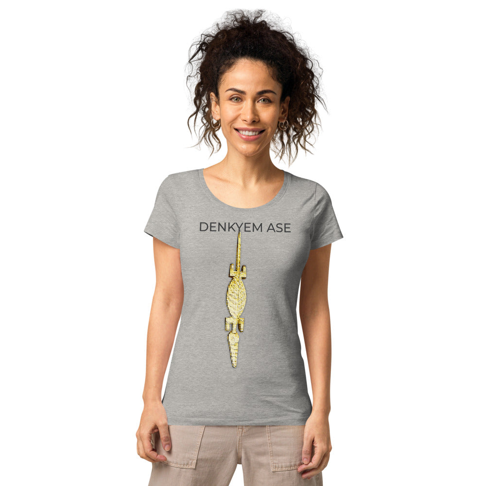 DENKYEM ASE Digi-Gold Logo Women’s basic organic t-shirt
