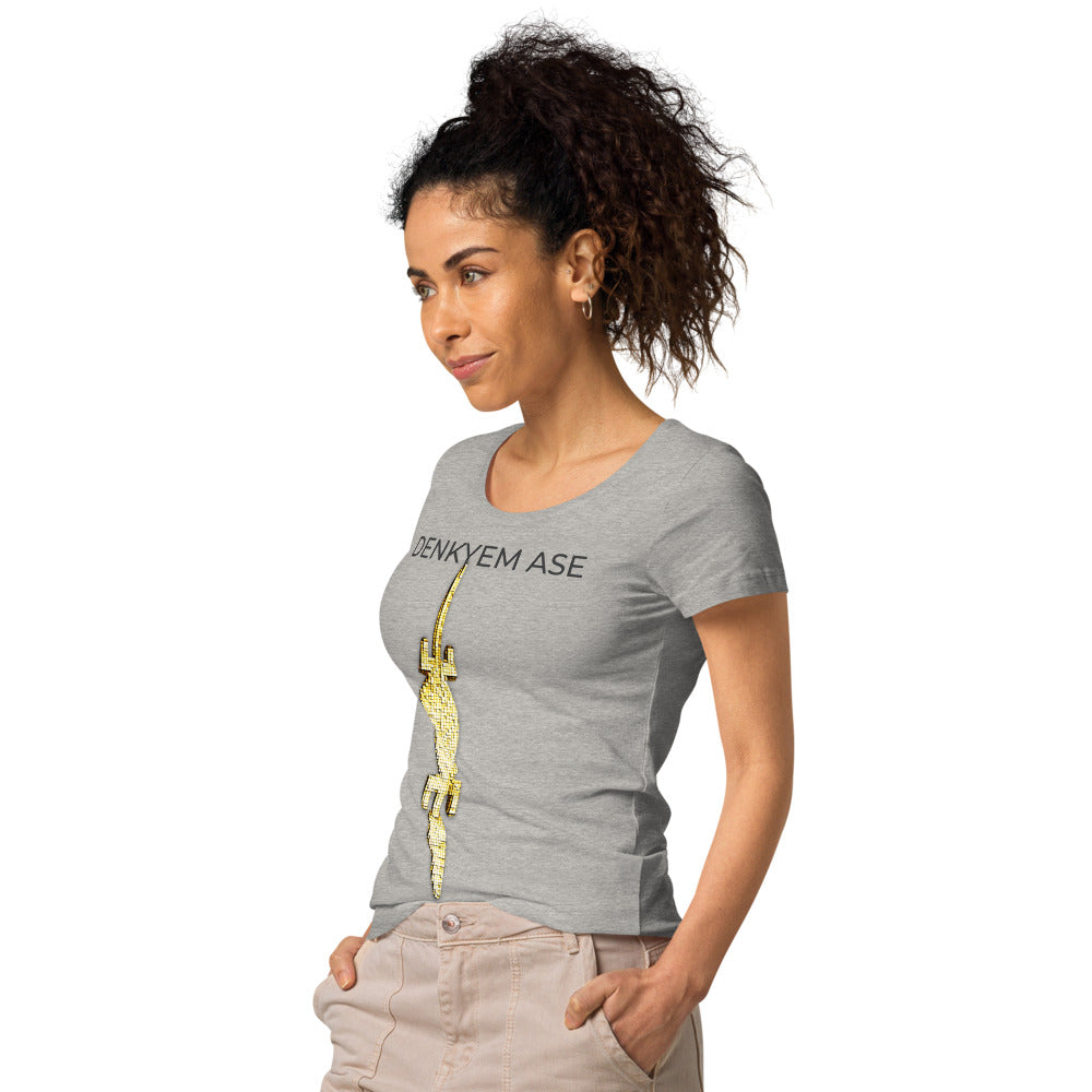 DENKYEM ASE Digi-Gold Logo Women’s basic organic t-shirt