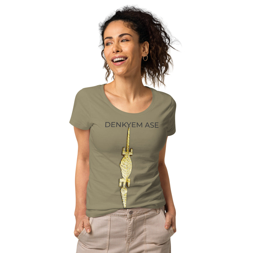 DENKYEM ASE Digi-Gold Logo Women’s basic organic t-shirt