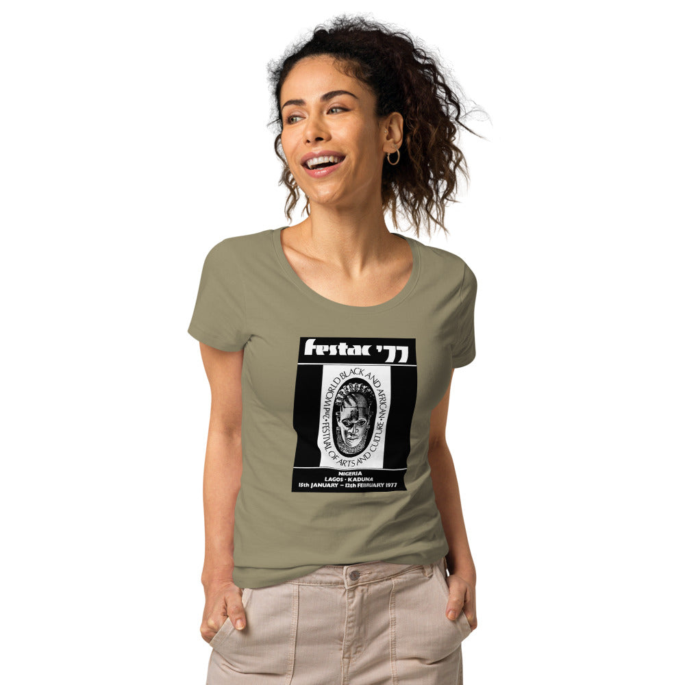 DENKYEM ASE "Benin Bronzes FESTAC '77 Retro" Women’s basic organic t-shirt