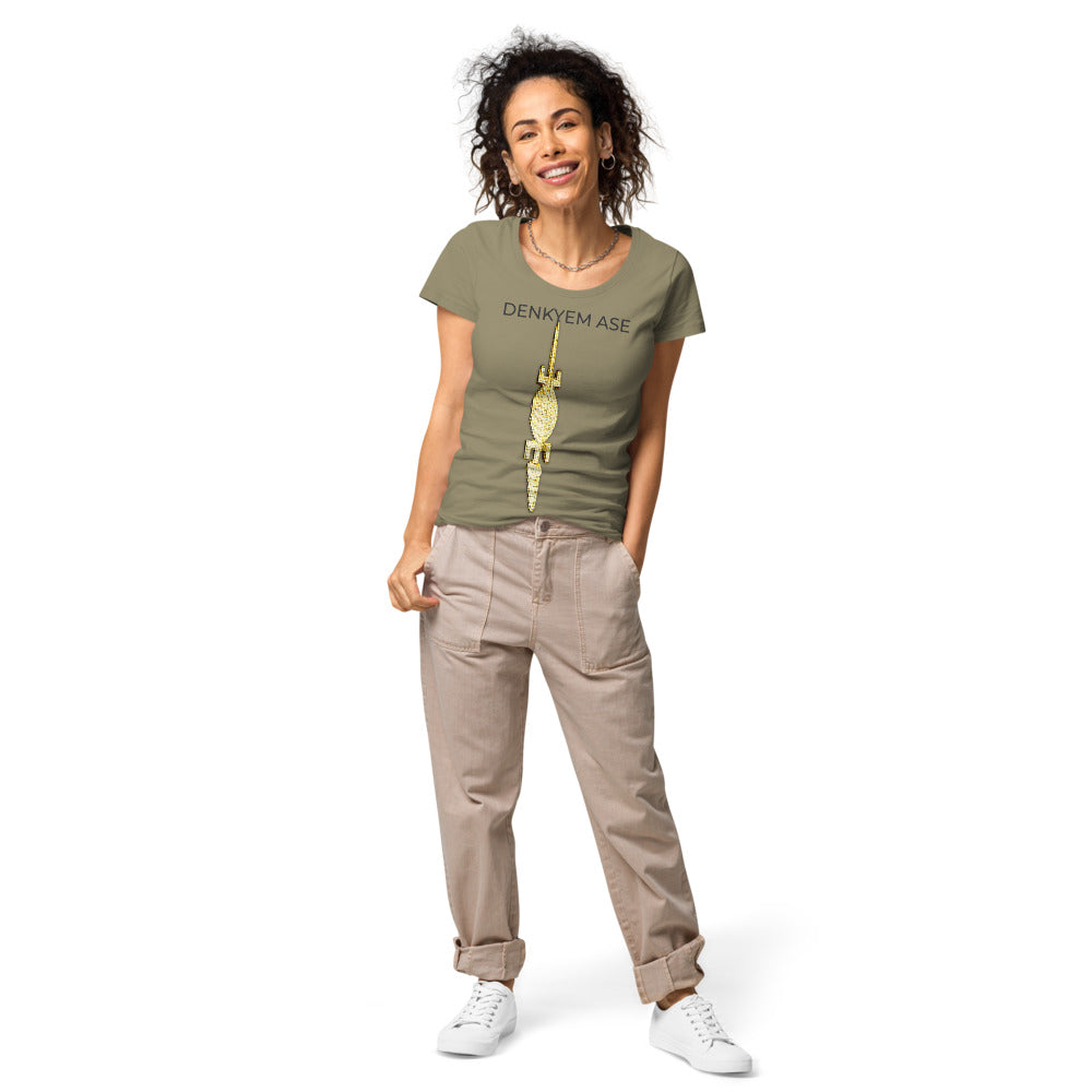 DENKYEM ASE Digi-Gold Logo Women’s basic organic t-shirt