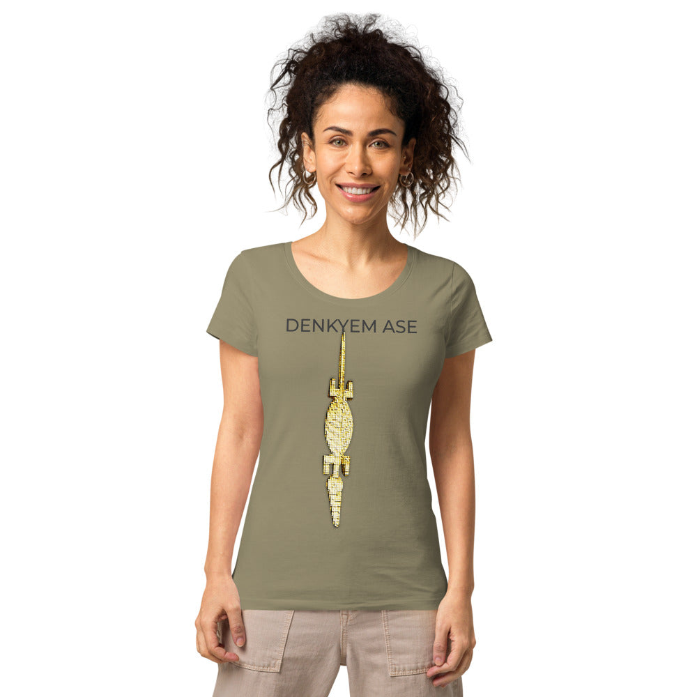 DENKYEM ASE Digi-Gold Logo Women’s basic organic t-shirt
