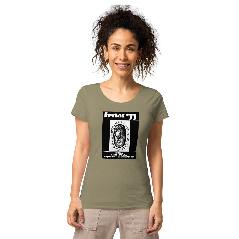DENKYEM ASE "Benin Bronzes FESTAC '77 Retro" Women’s basic organic t-shirt